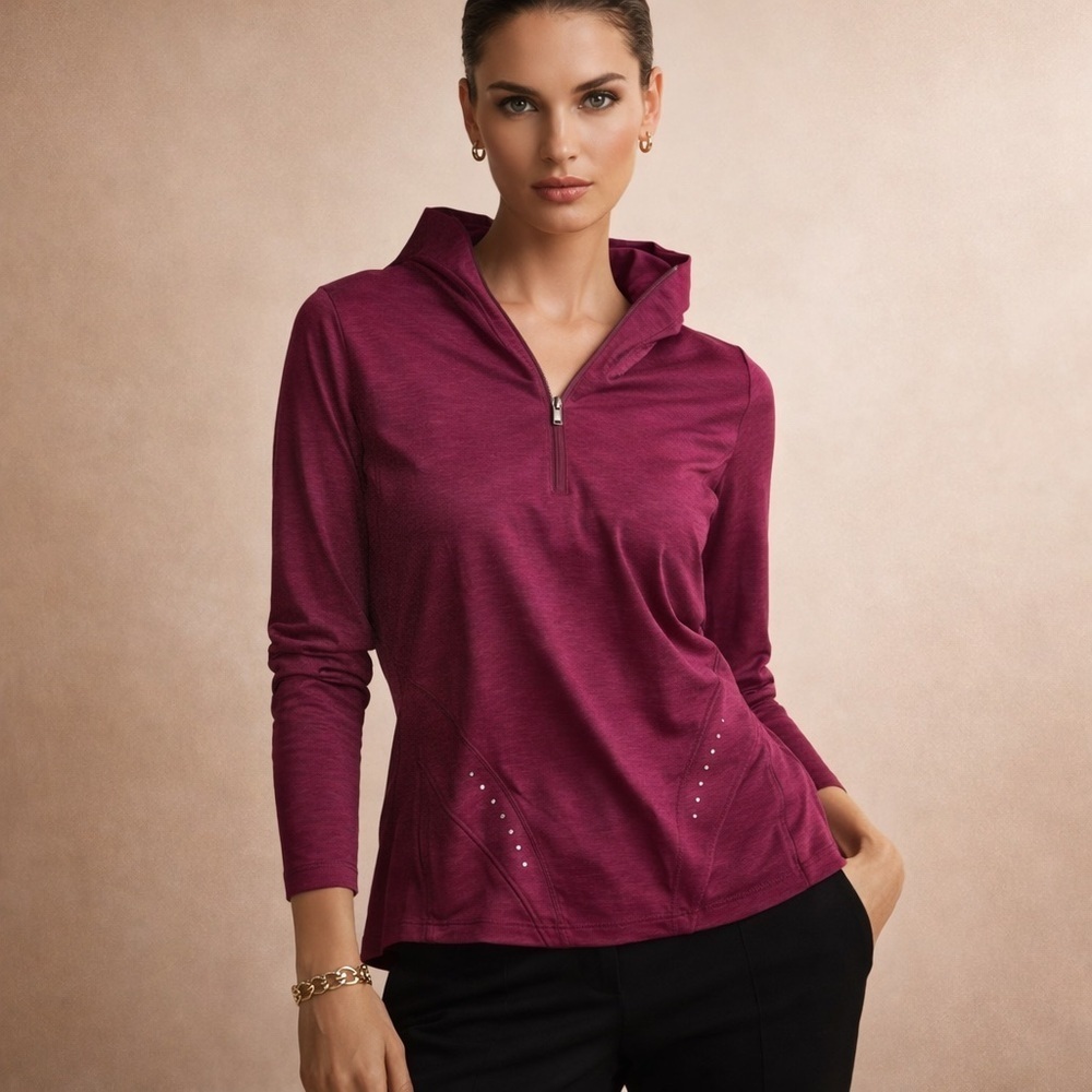 Avia Women's Wine Long Sleeve Top